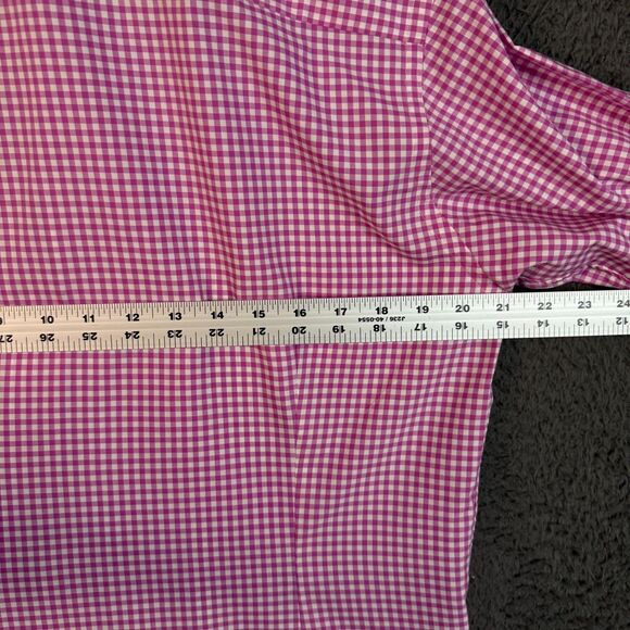 Eton Shirt Mens 15.5 Pink Check Contemporary Fit Dress Shirt Spread Collar - Picture 9 of 12